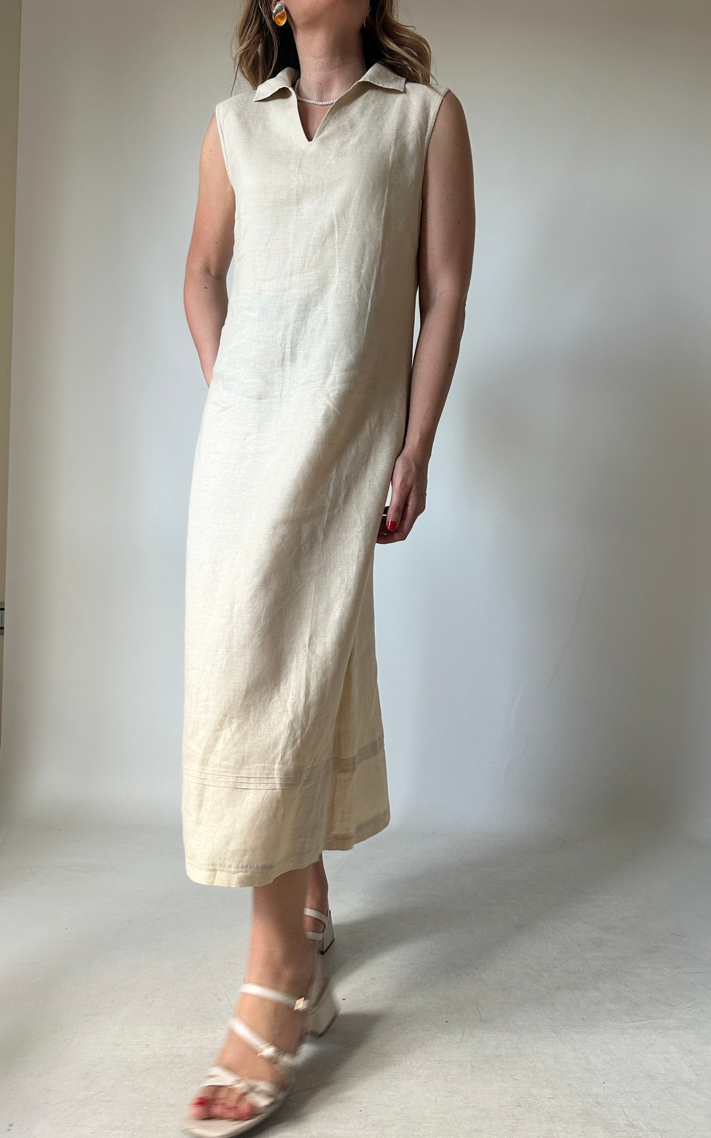 Dreamy sand long linen dress