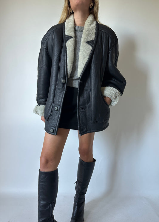 Unique black Shearling
