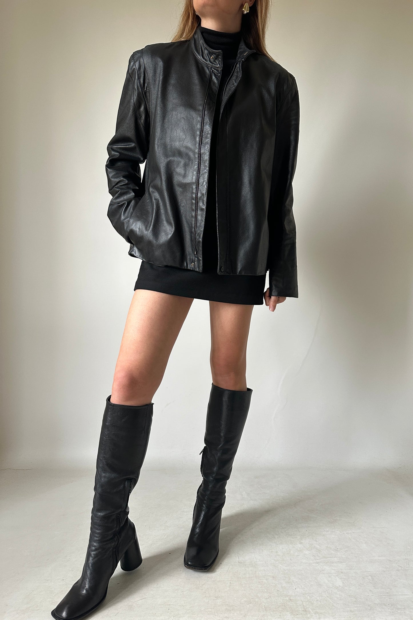 Genderless leather jacket
