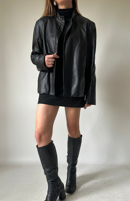 Genderless leather jacket