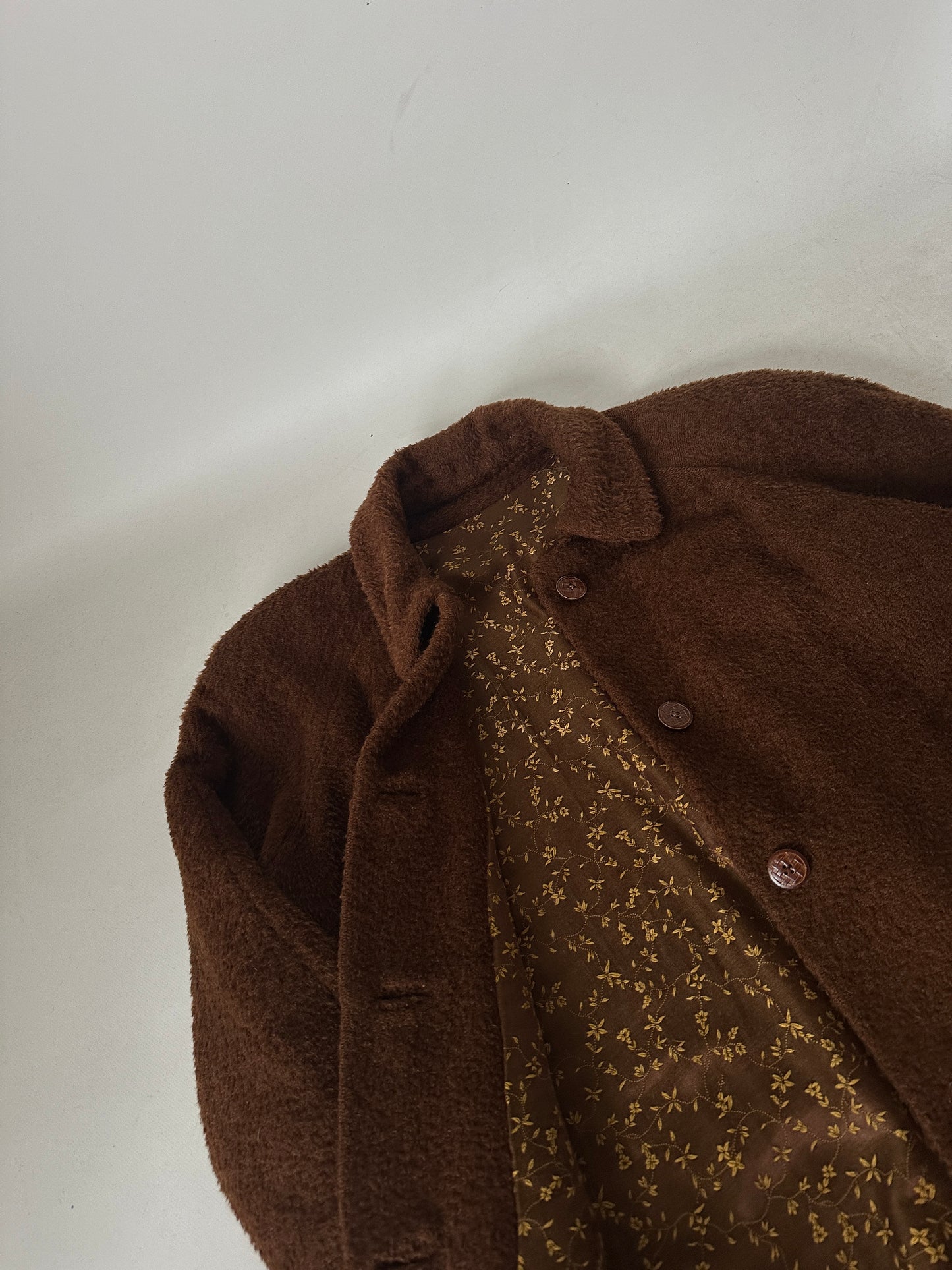 Chocolate teddy wool coat
