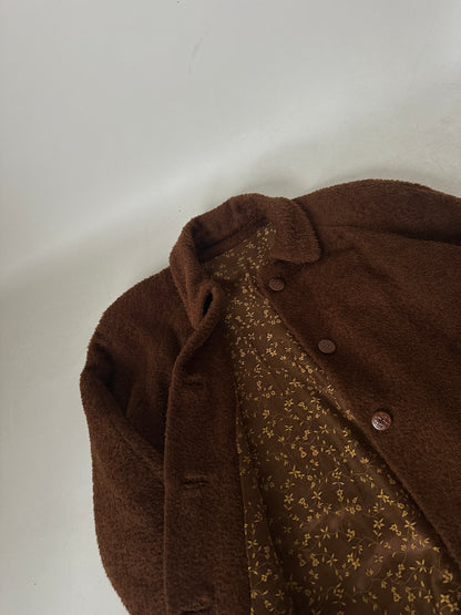 Chocolate teddy wool coat
