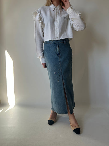 Y2Y long denim skirt