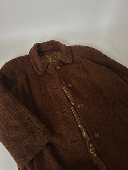 Chocolate teddy wool coat