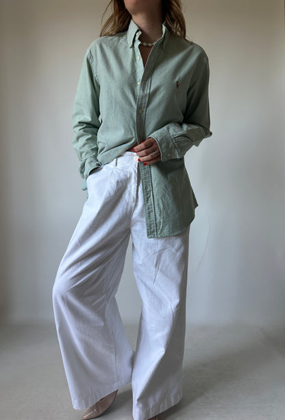 RALPH LAUREN salvia petite shirt