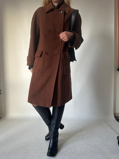 Chocolate wool and angora coat