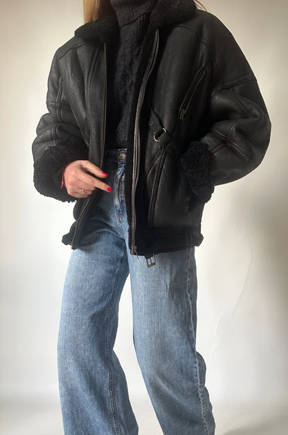 Perfect black petite Shearling