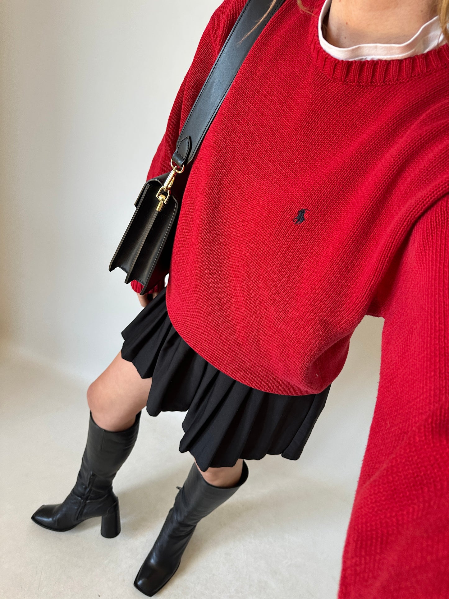 RALPH LAUREN red cotton sweater