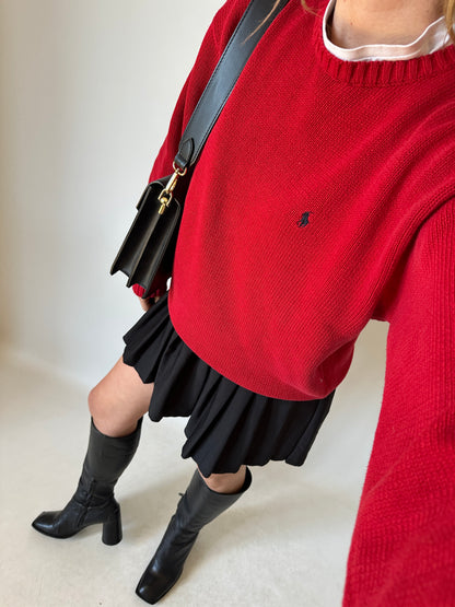 RALPH LAUREN red cotton sweater