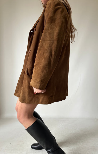 Chocolate real suede jacket