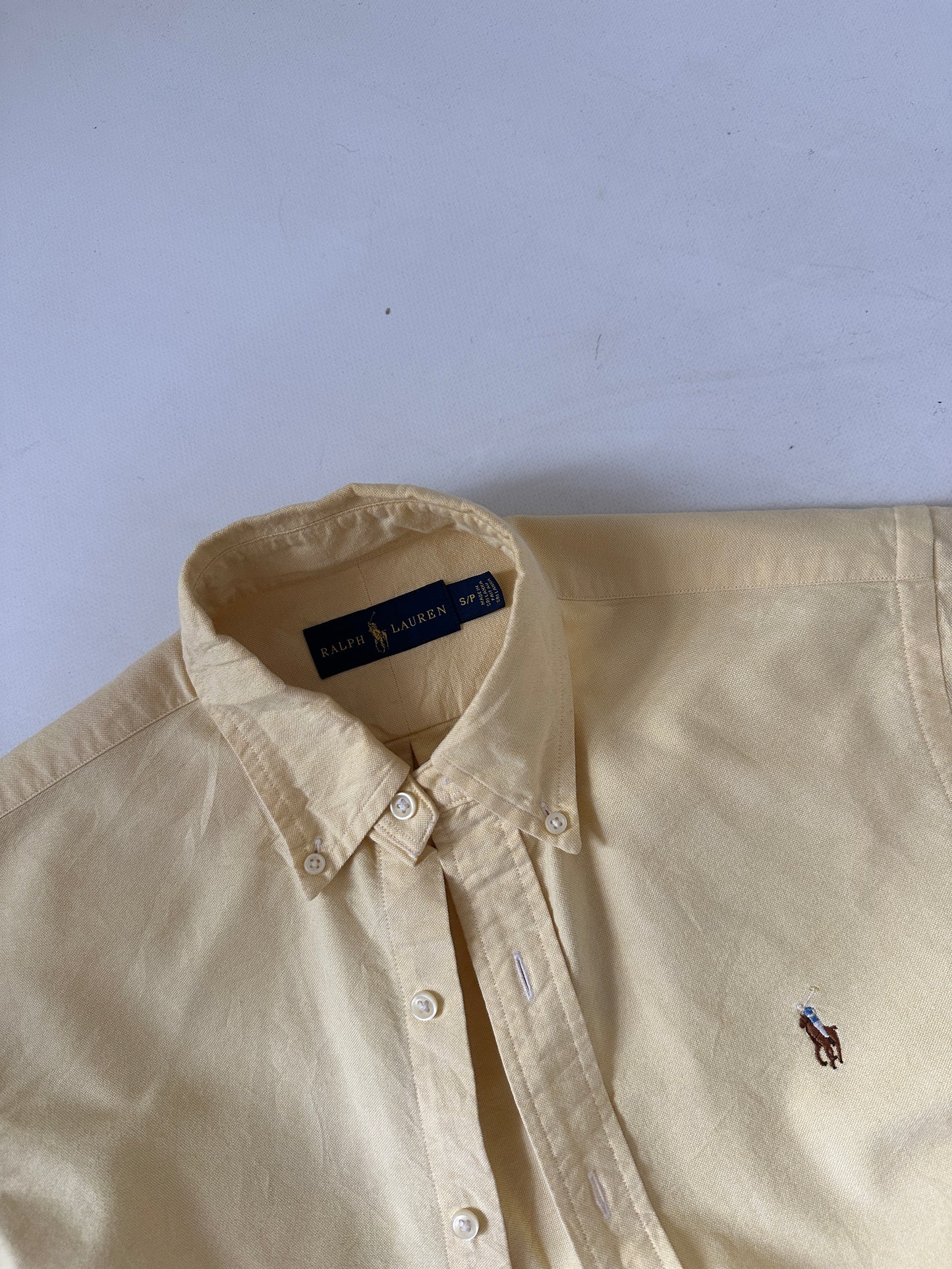 RALPH LAUREN butter yellow petite shirt