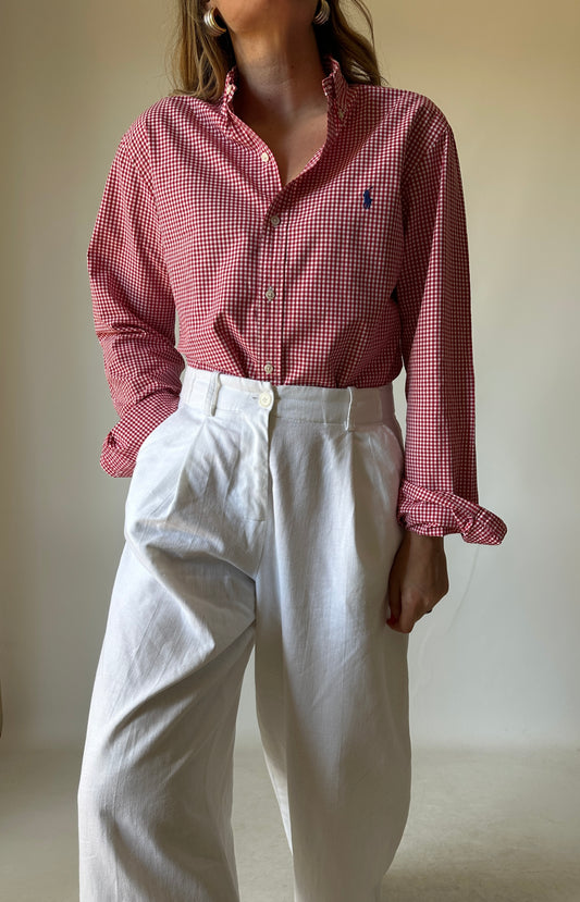 RALPH LAUREN vichy red shirt