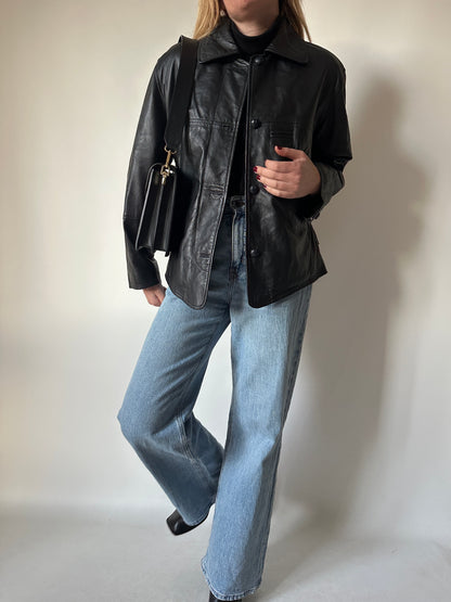 Bomber petite in pelle trapuntato