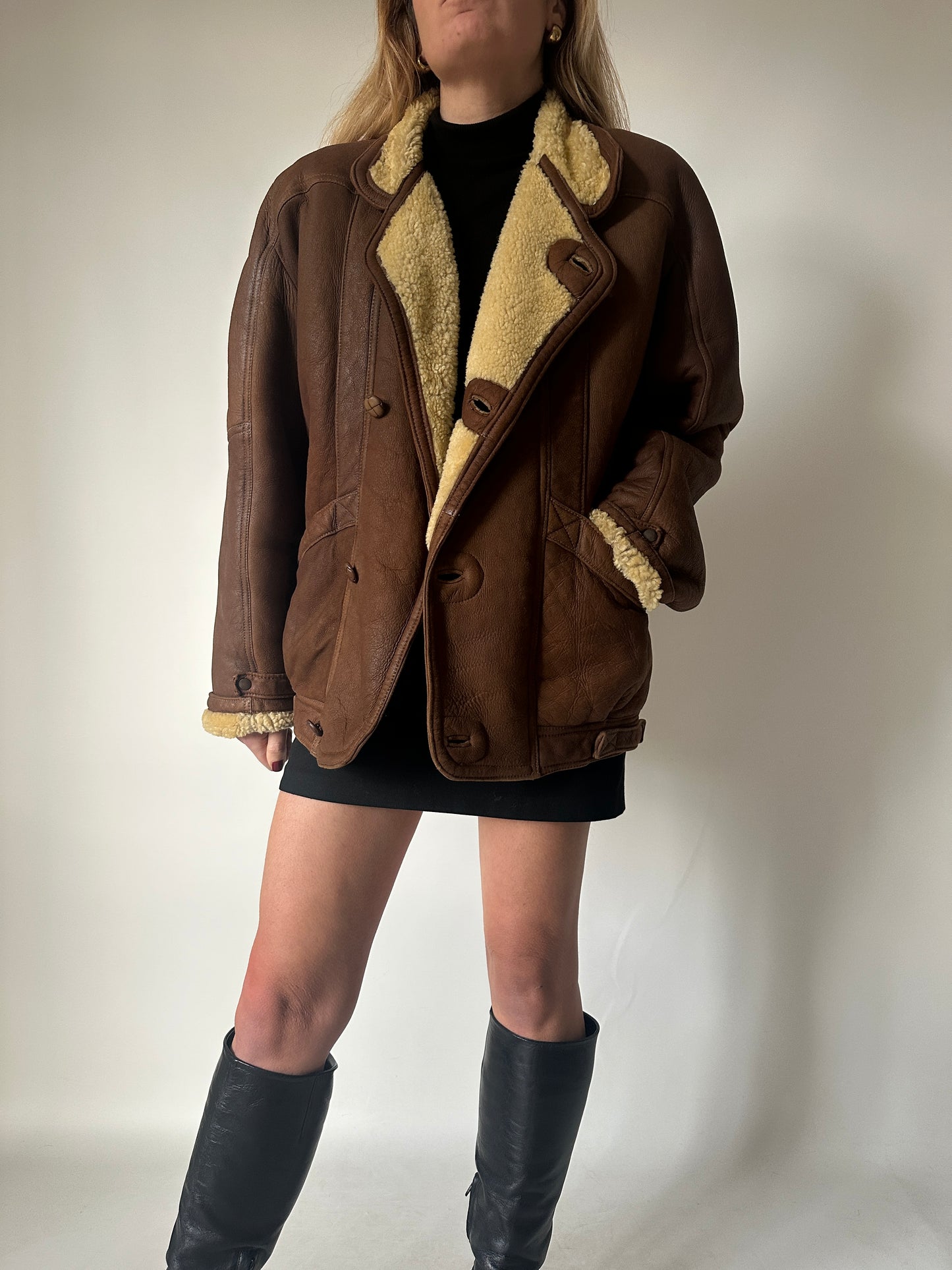 Chocolate aviator Shearling