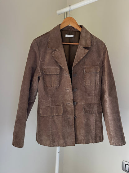 Suede slim utility jacket