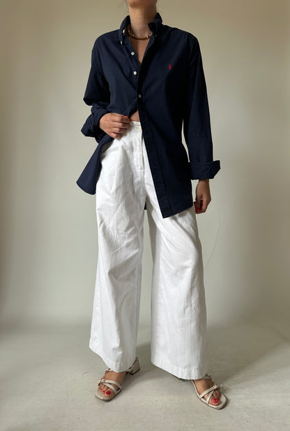 RALPH LAUREN navy petite shirt