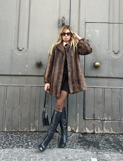 Coffee petite real fur