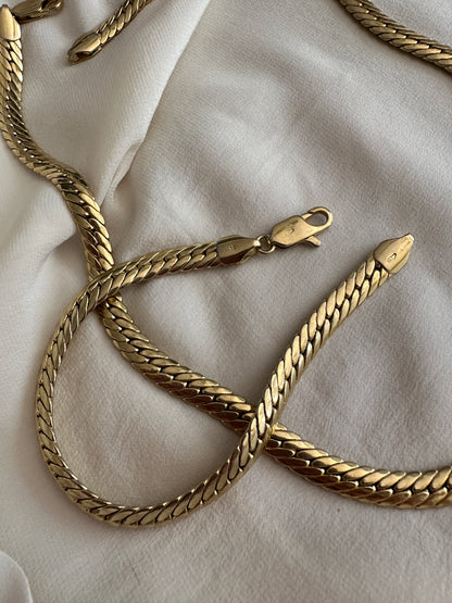 Parure girocollo e bracciale snake placcato oro