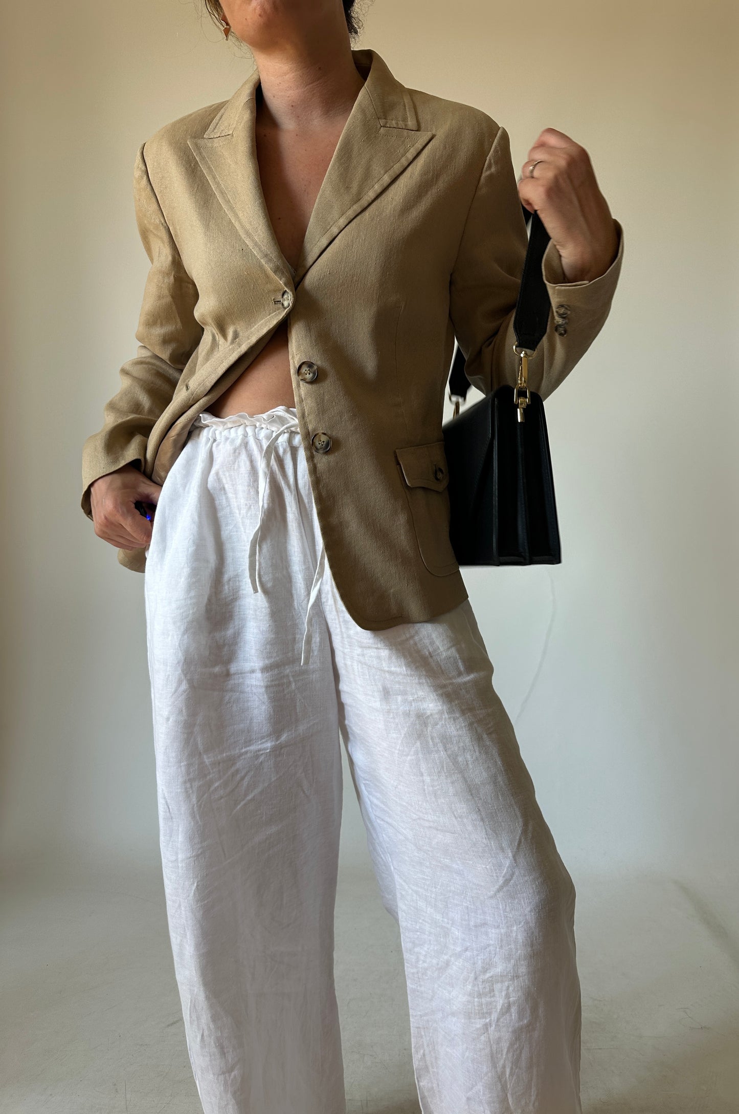 Minimal linen and cotton blazer