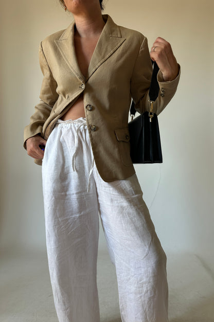 Minimal linen and cotton blazer