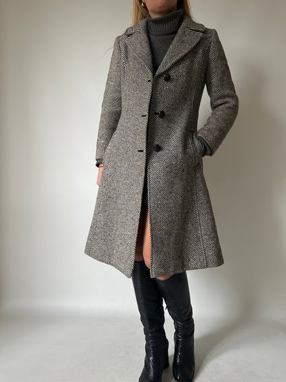Herringbone tailored petite coat