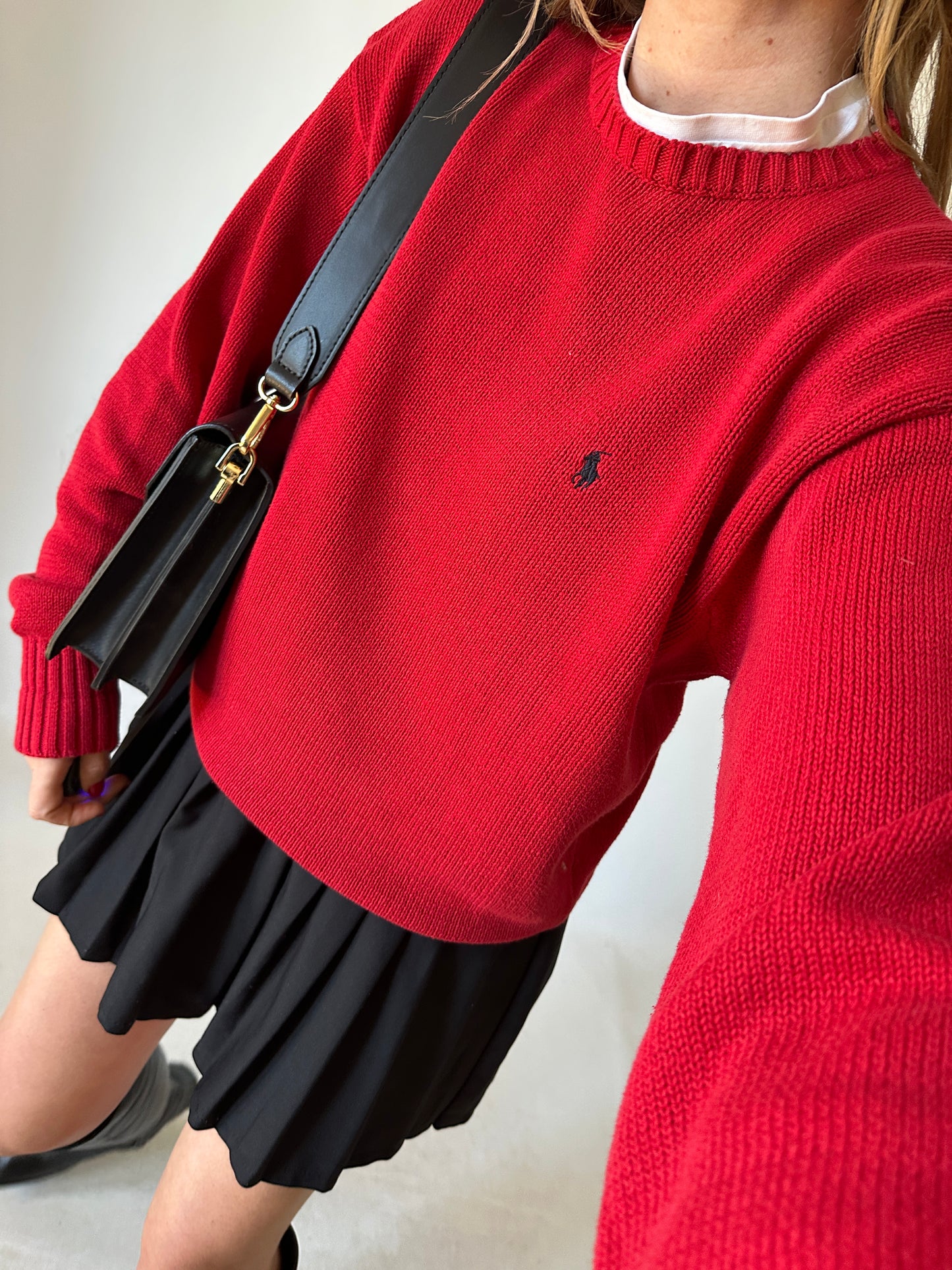 RALPH LAUREN red cotton sweater