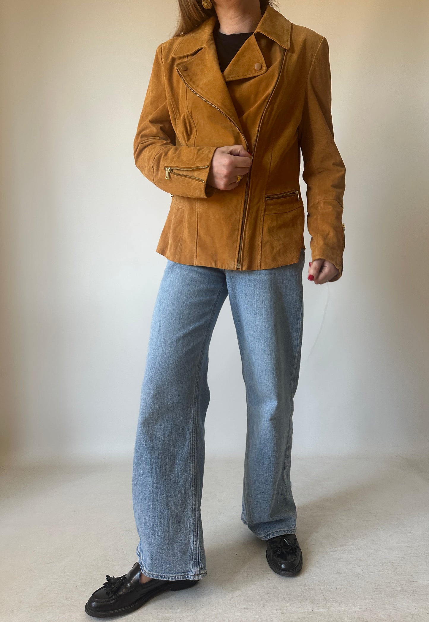Chiodo petite in suede
