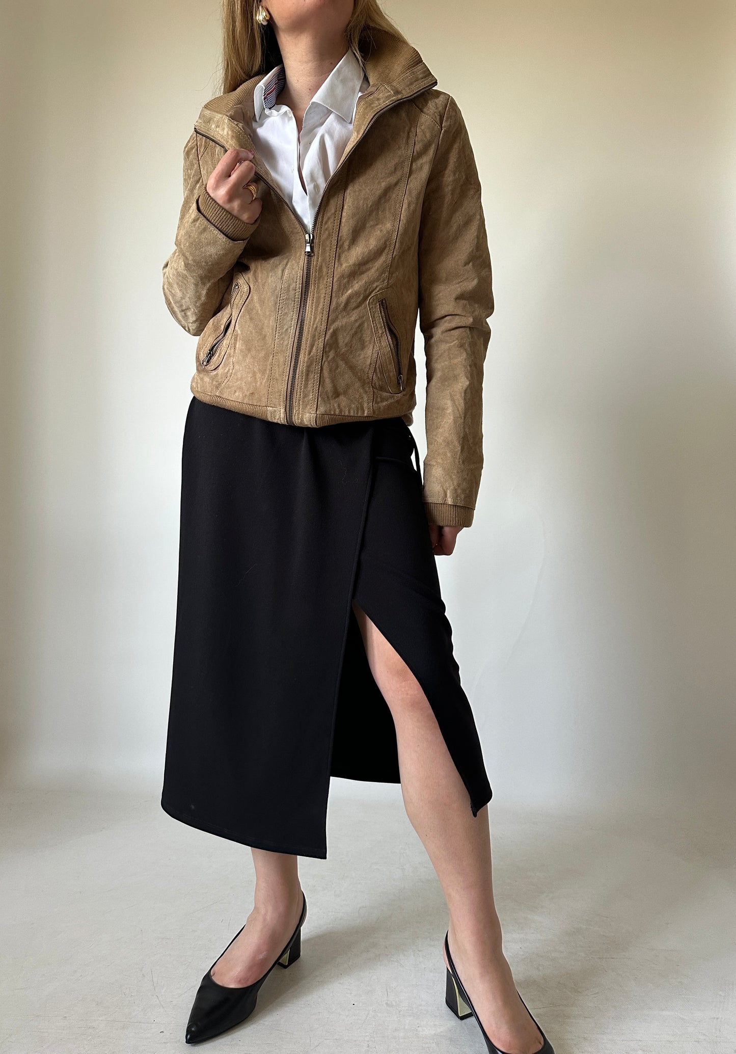 Spring petite suede bomber