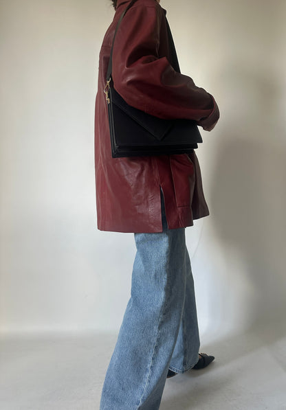 Burgundy leather jacket