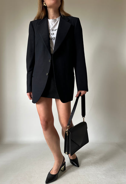 Minimal slim virgin wool blazer