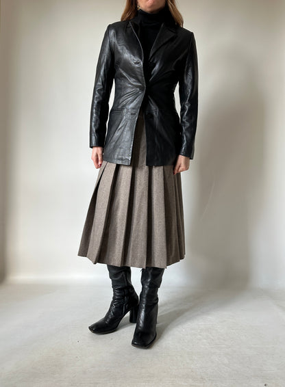 Nappa leather slim jacket