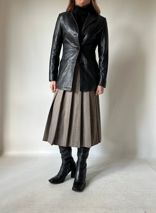 Nappa leather slim jacket