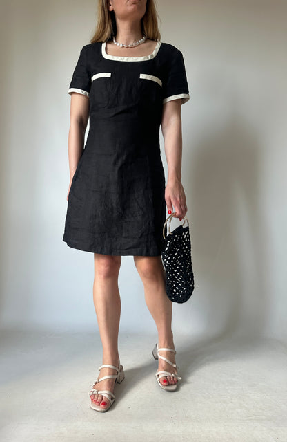 Chanel inspired 100% linen dress