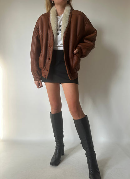 Chocolate petite shearling
