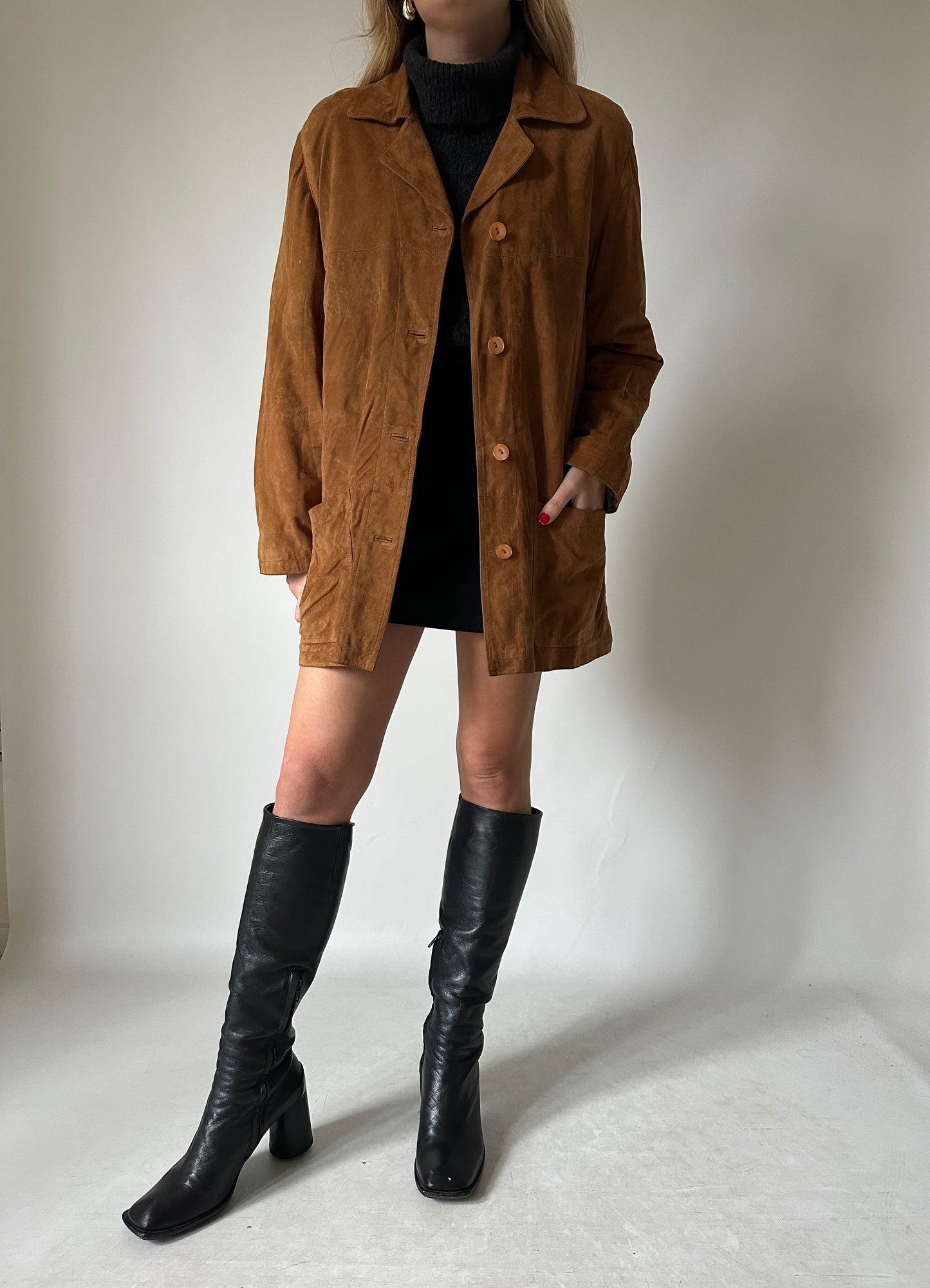 Suede leather jacket