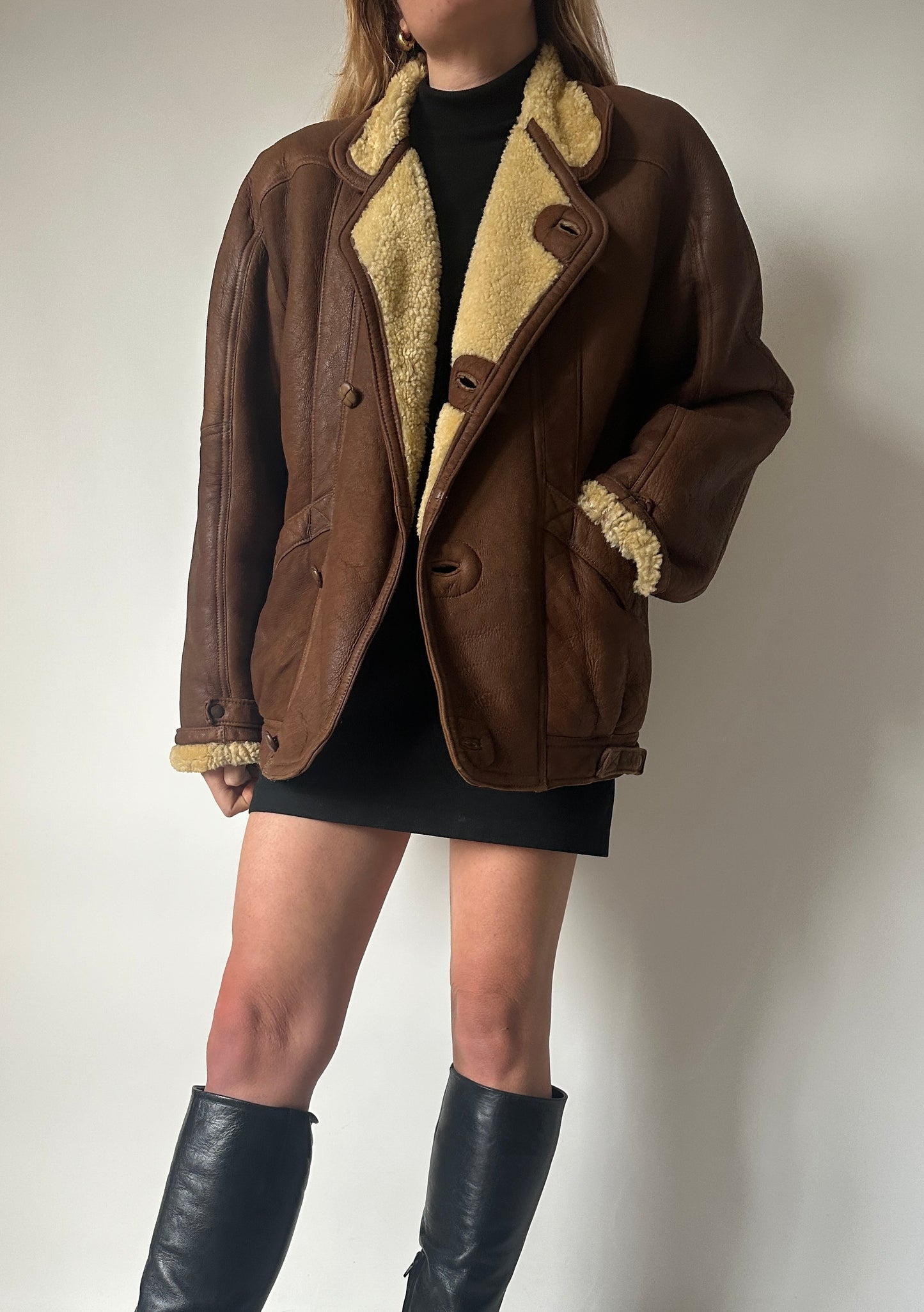 Chocolate aviator Shearling