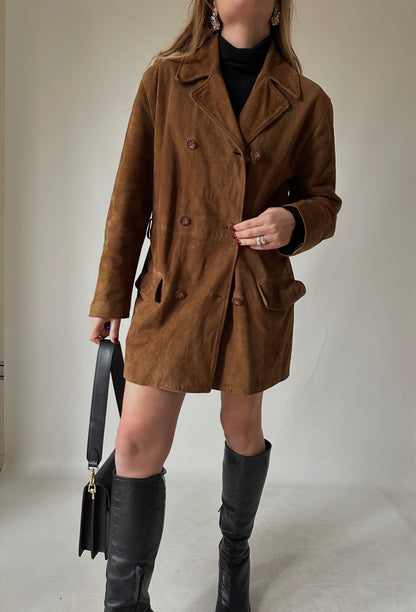 Chocolate real suede jacket