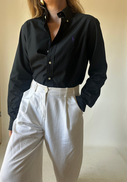 RALPH LAUREN black cotton shirt
