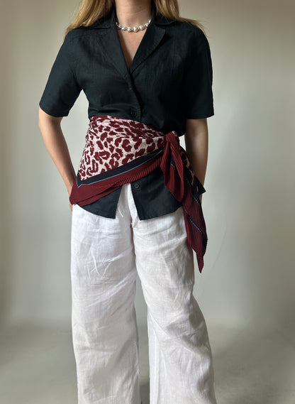 BASILE burgundy maxi scarf
