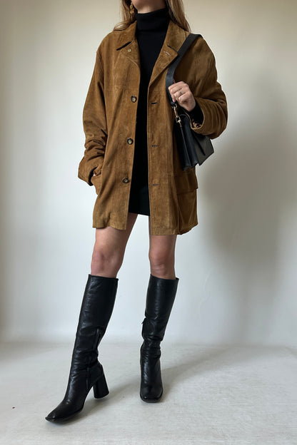 Spring camel suede jacket