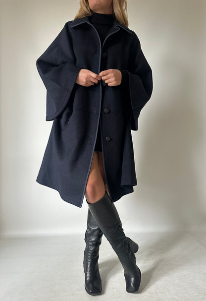Luxury Loden navy poncho