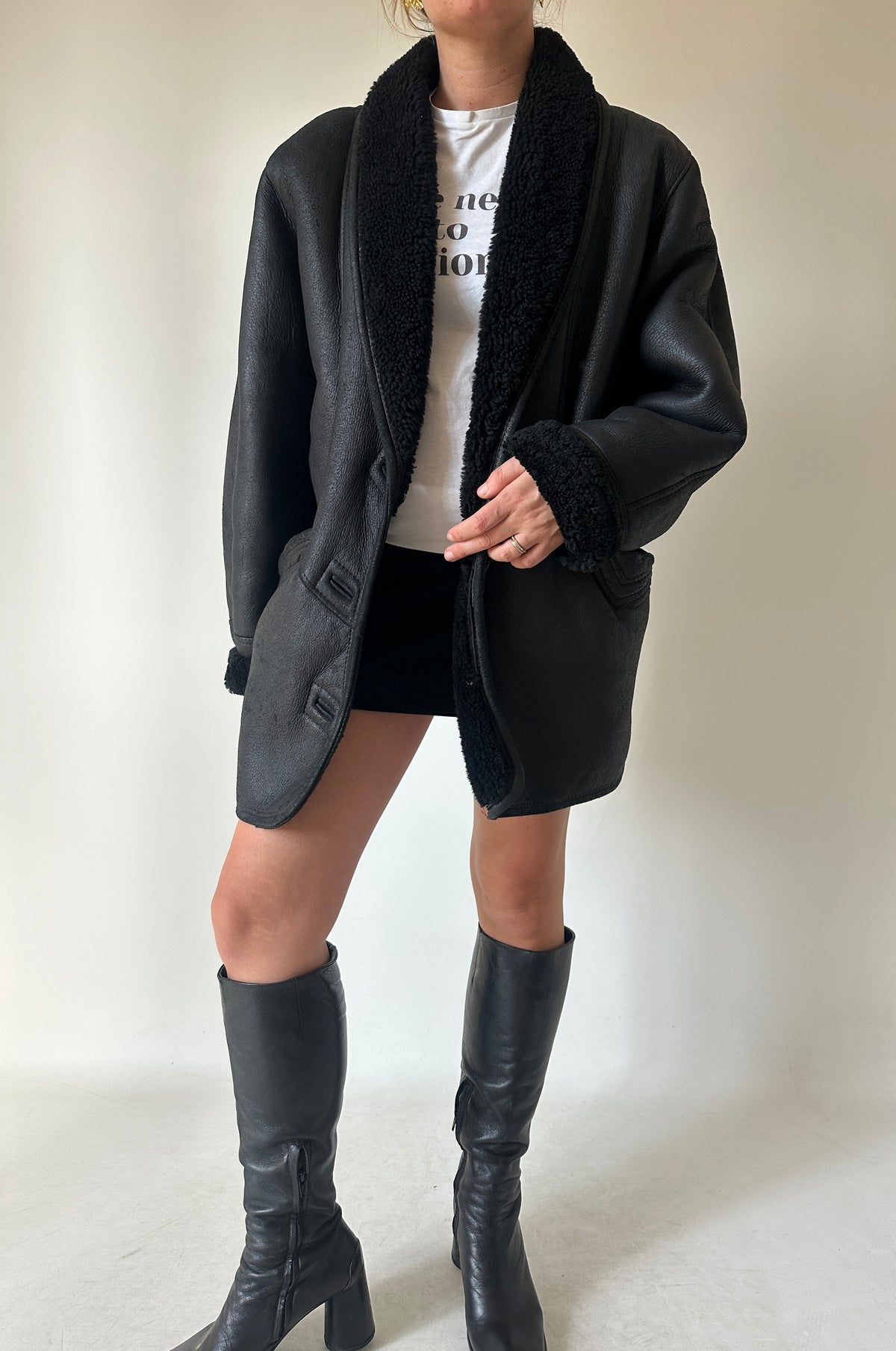 Beautiful black Shearling