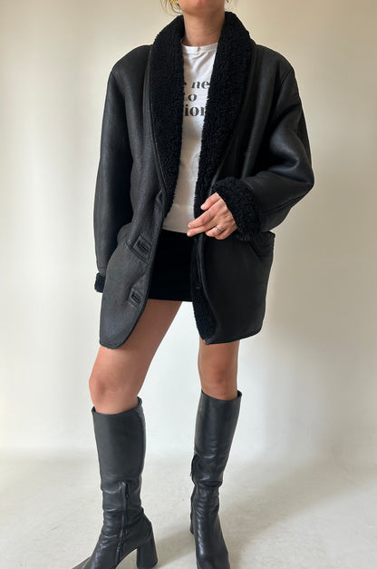 Beautiful black Shearling