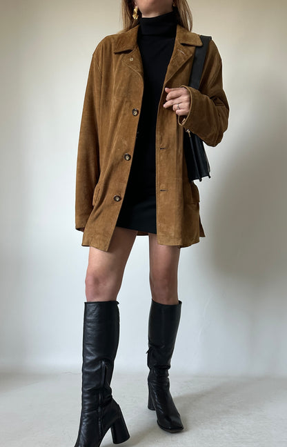 Spring camel suede jacket