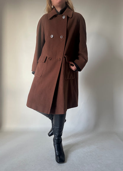 Chocolate wool and angora coat