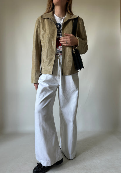 Phyton sand light leather jacket