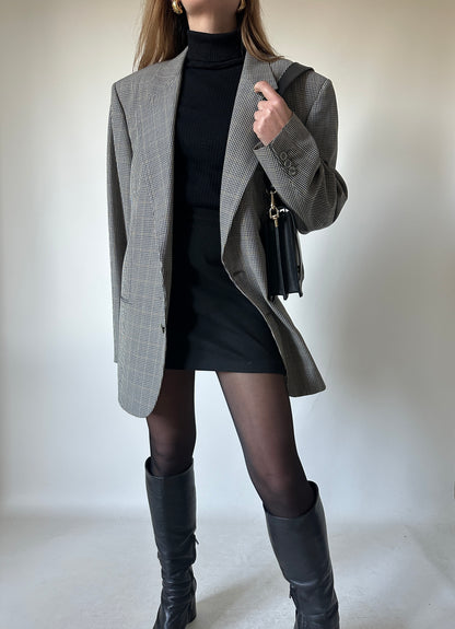Pied de poule green oversize blazer