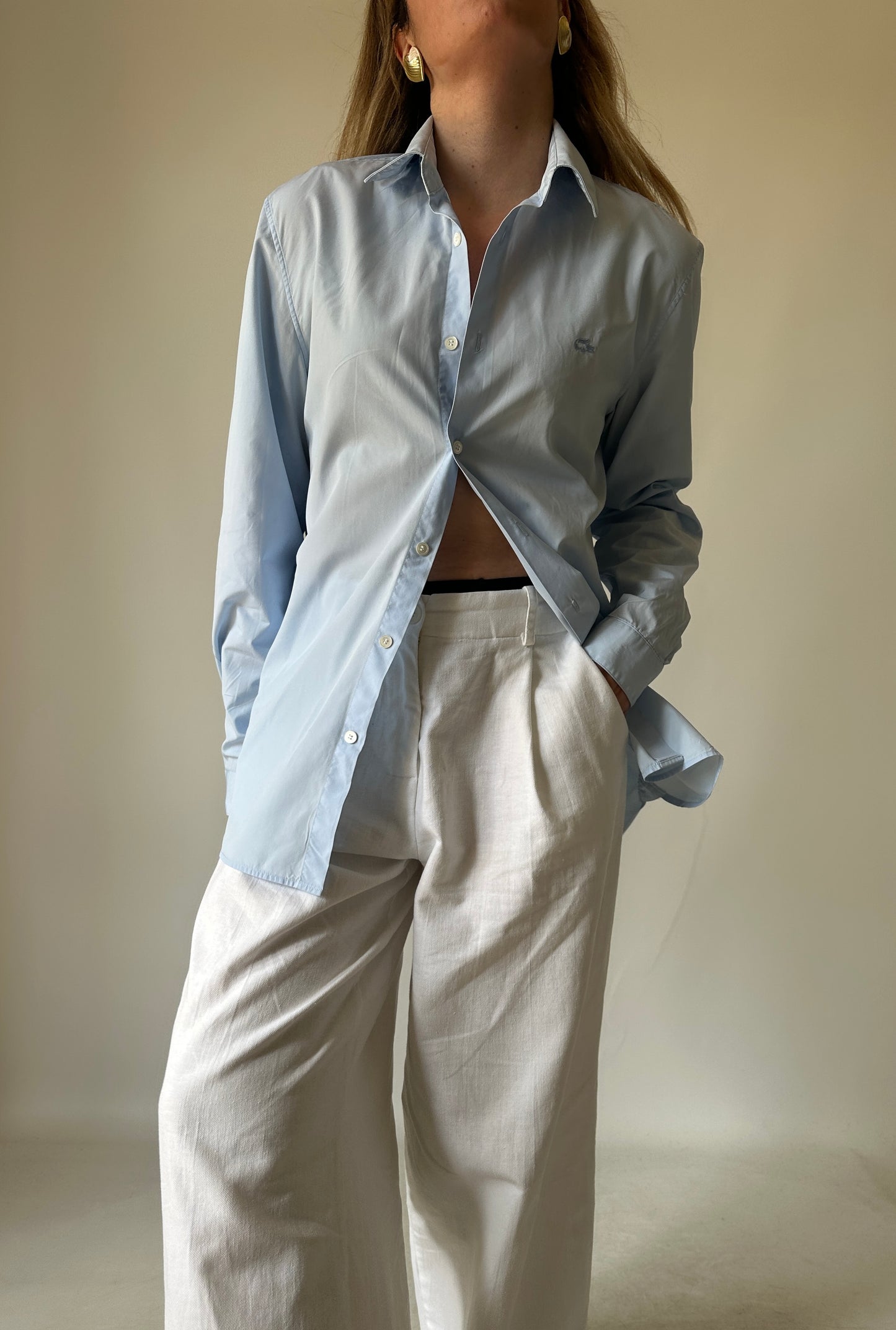 LA COSTE minimal blue shirt