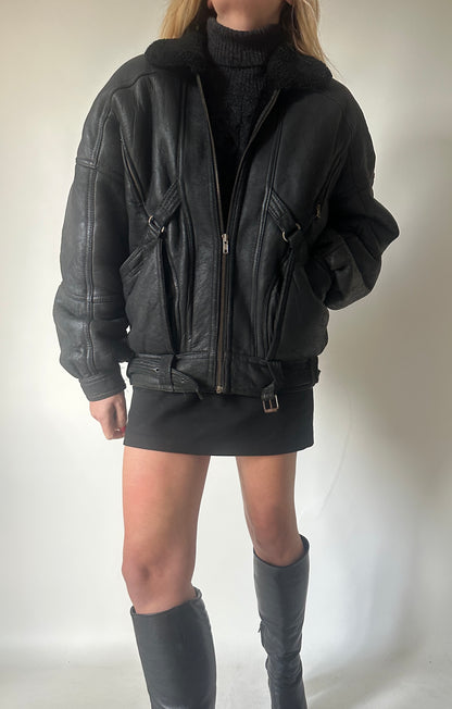 Perfect black petite Shearling