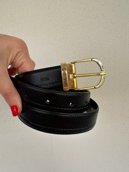 Vintage GINO VIERI black leather belt